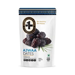 WHOLESOME FIRST AJWAA DATES 400GM | GLUTEN FREE, NON GMO AND 100% VEGAN