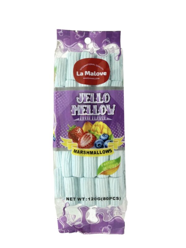 LA MALOVE JELLO MELLOW FRUIT FLAVOUR GREEN MARSHMALLOWS – 120G - Image 7