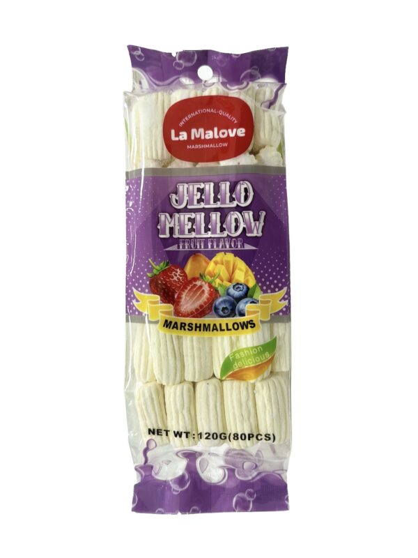LA MALOVE JELLO MELLOW FRUIT FLAVOUR GREEN MARSHMALLOWS – 120G - Image 8