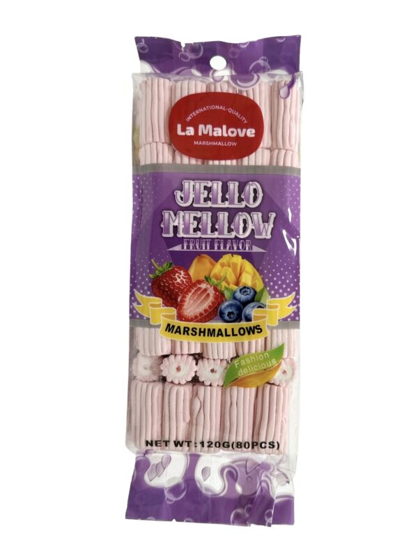 LA MALOVE JELLO MELLOW FRUIT FLAVOUR GREEN MARSHMALLOWS – 120G - Image 9
