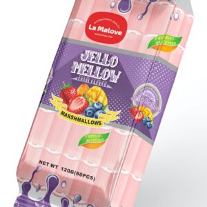 LA MALOVE JELLO MELLOW FRUIT FLAVOUR GREEN MARSHMALLOWS – 120G