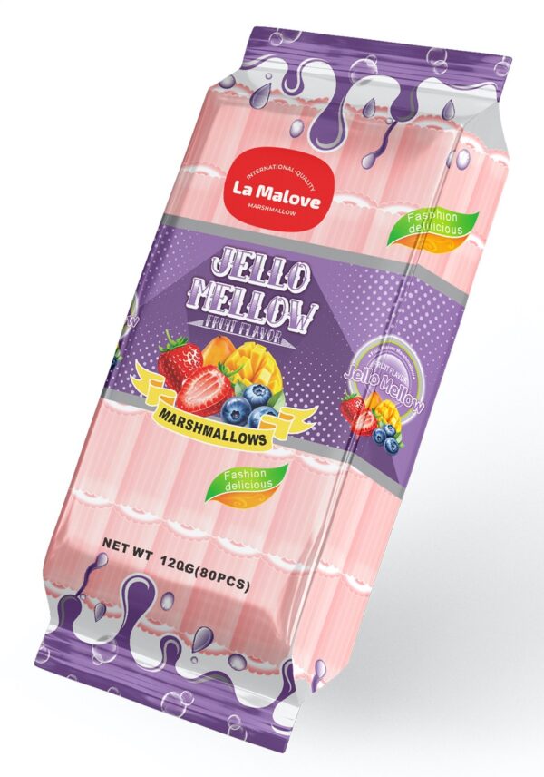 LA MALOVE JELLO MELLOW FRUIT FLAVOUR GREEN MARSHMALLOWS – 120G